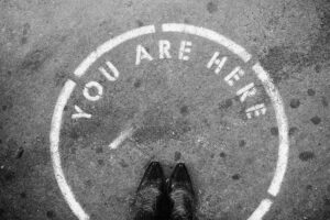 Signalisation sur le sol : "You are here"