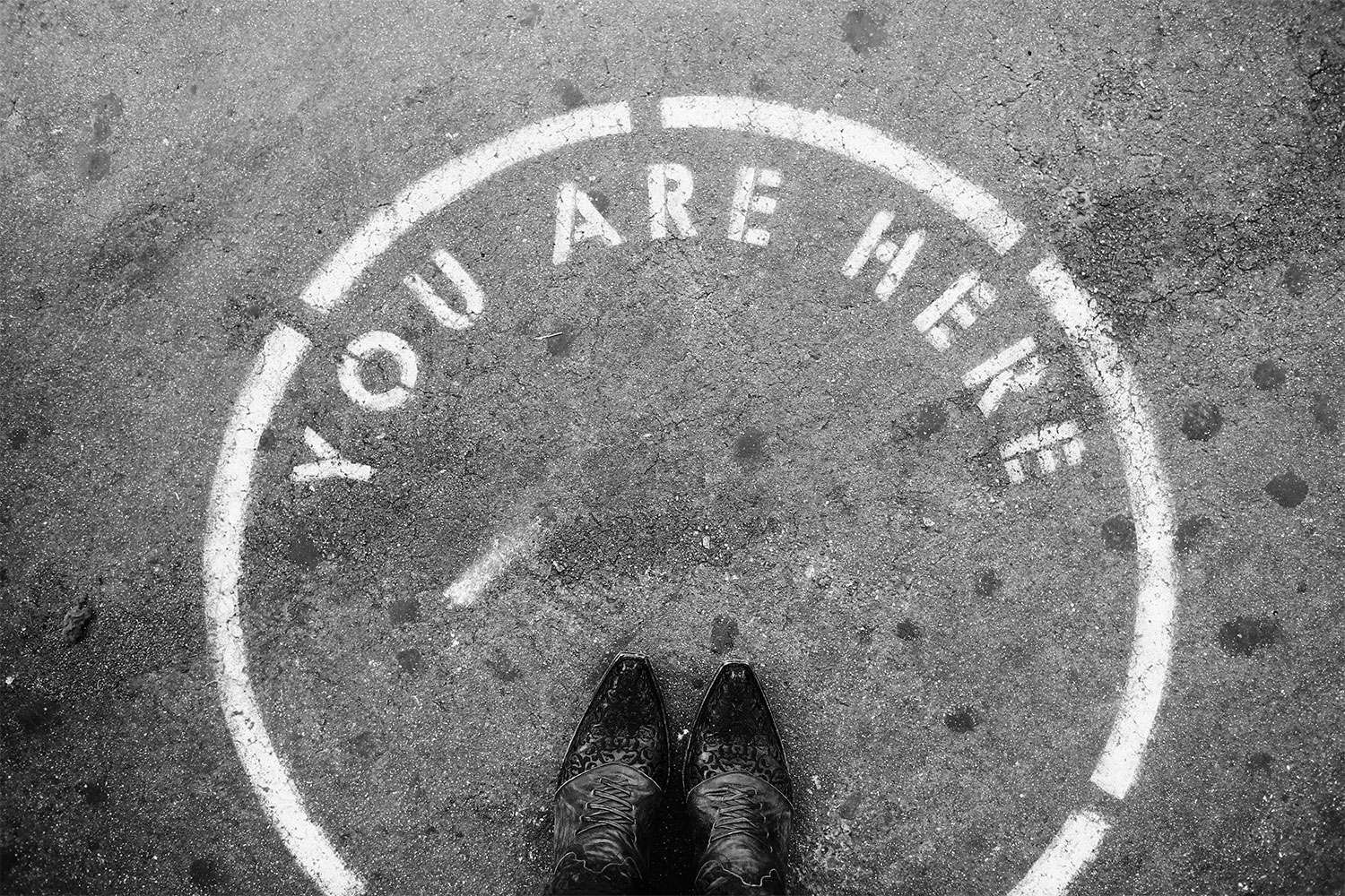 Signalisation sur le sol : "You are here"